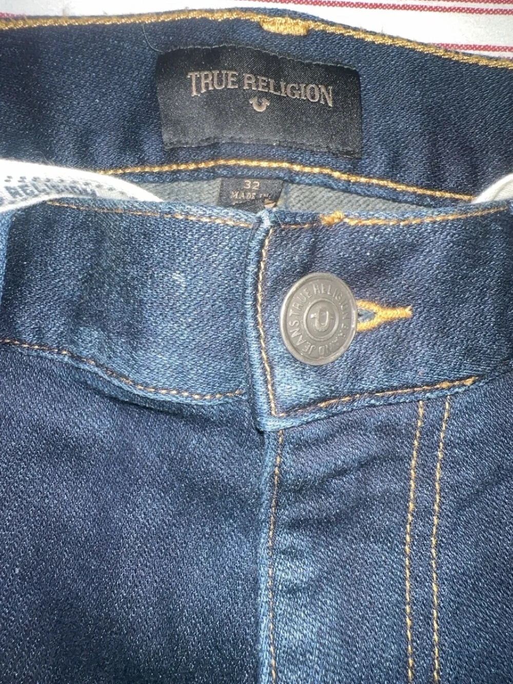 True Religion Men's Dark Blue Slim Stretch Jeans